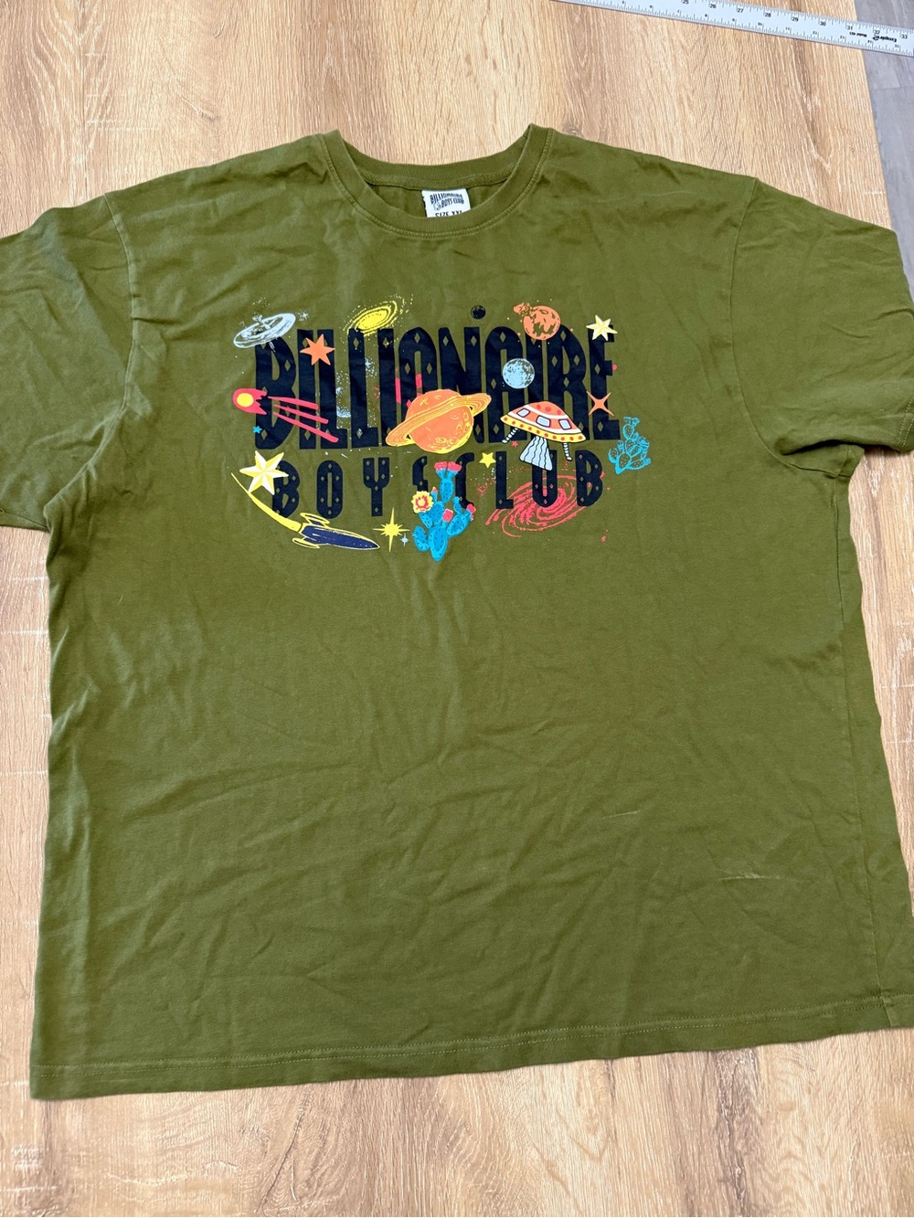 Billionaire Boys Club Olive Space Graphic Tee with Multicolor Print